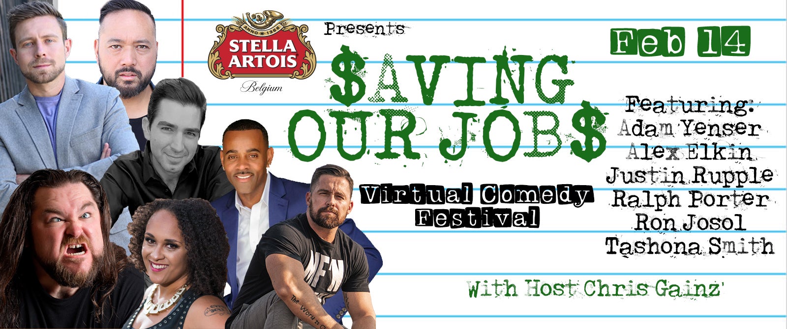 Stella Artois Presents Saving Our Jobs Virtual Comedy Festival