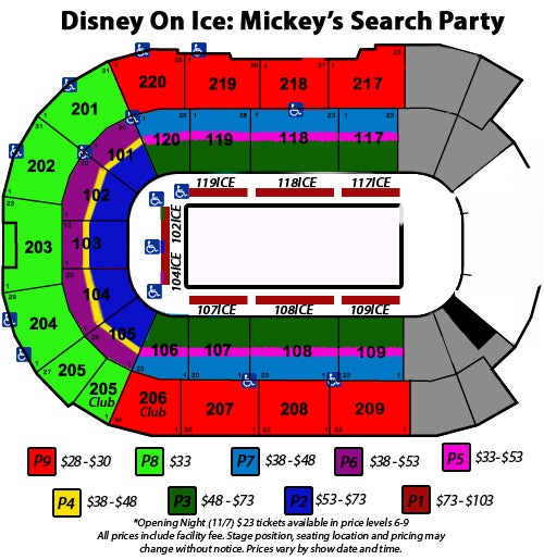 Comcast Arena Seating Chart Disney On Ice