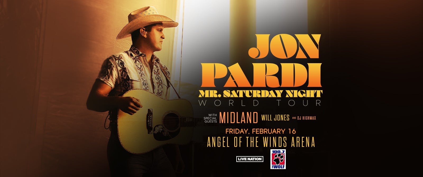 Jon Pardi - NEW DATE  Angel of the Winds Arena